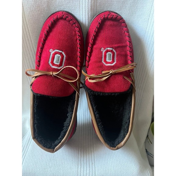 Mens FOCO Ohio State Corduroy Moccasin Slippers Med 9/10 - Picture 1 of 9